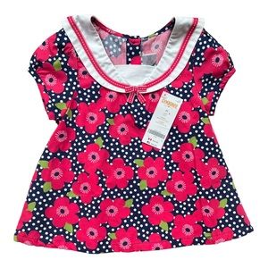 Gymboree Girls 3T Floral and Navy Top NWT